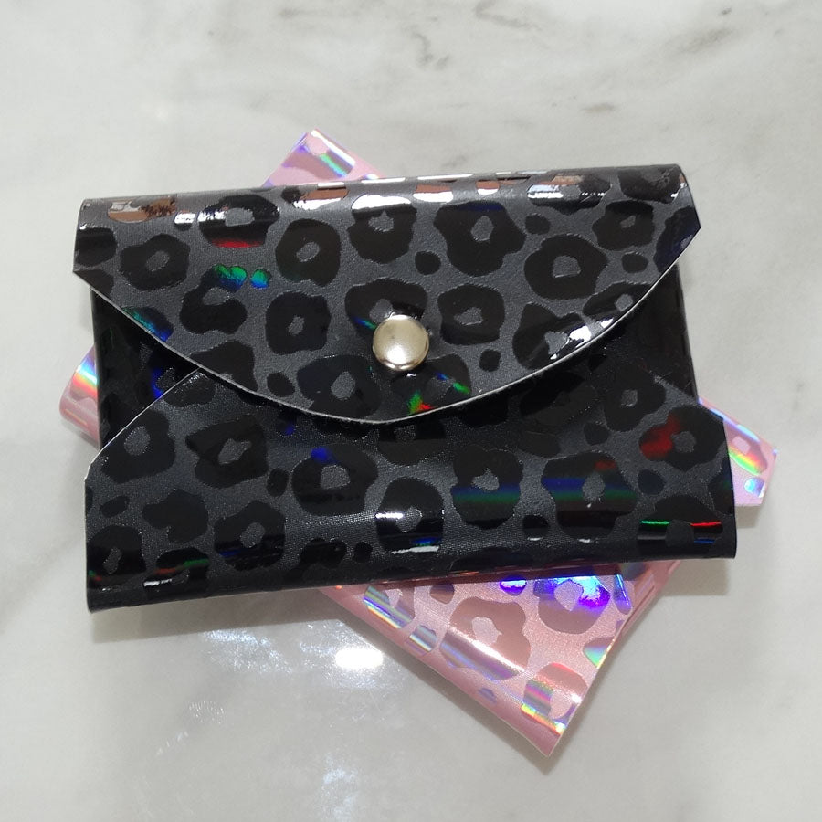 Iridescent Leopard Curved Envelope Card Holder