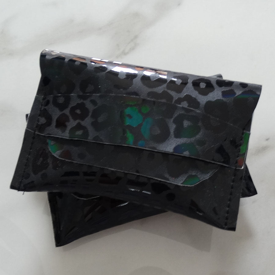 Holographic Leopard Print Strap Card Holder