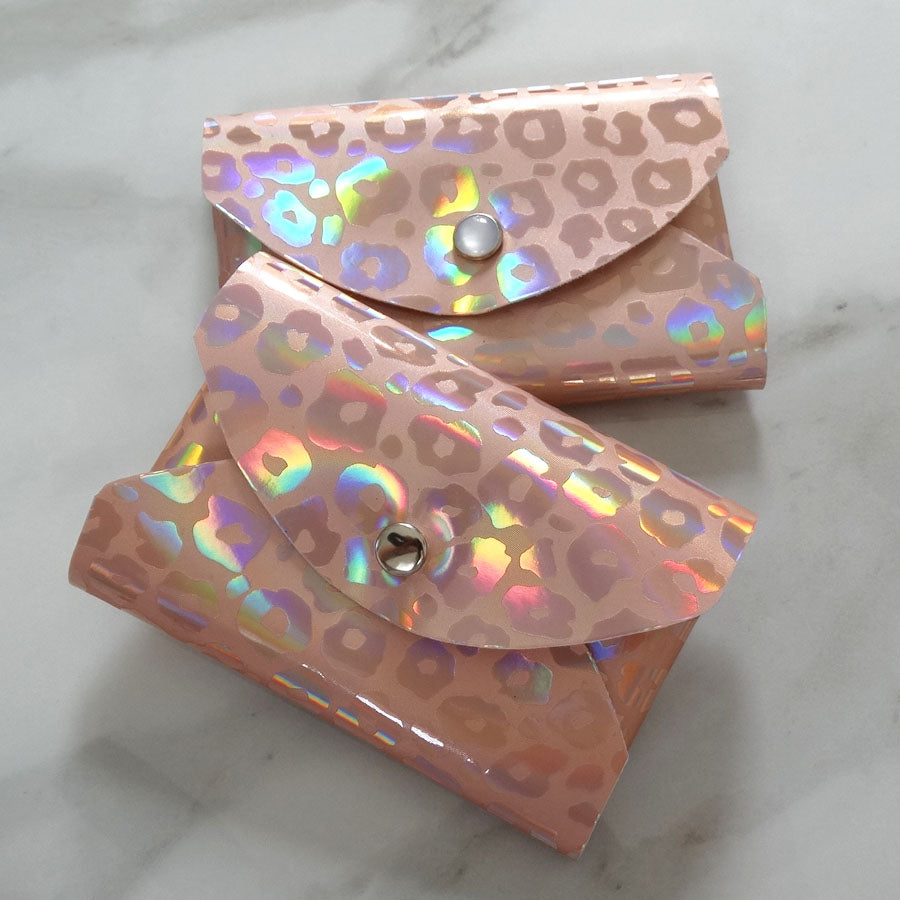 Iridescent Leopard Curved Envelope Card Holder