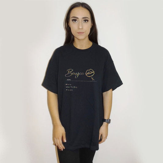 Boujee Gold Print Tshirt In Black