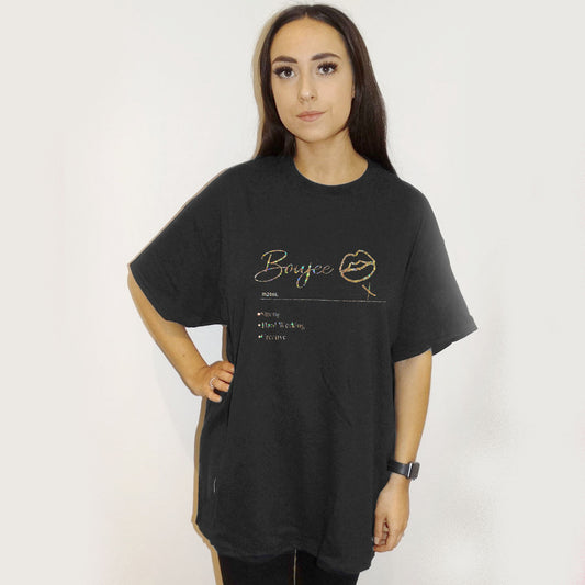 Boujee Gold Print Tshirt In Black