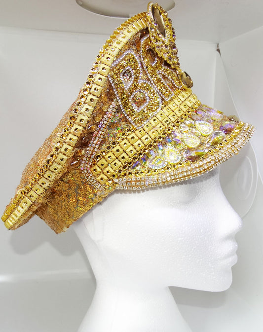 Gold Holographic Bridal Hen Festival Hat For The Bride