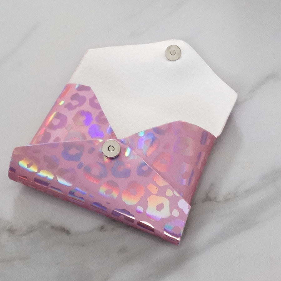 Iridescent Leopard Envelope Card Holder