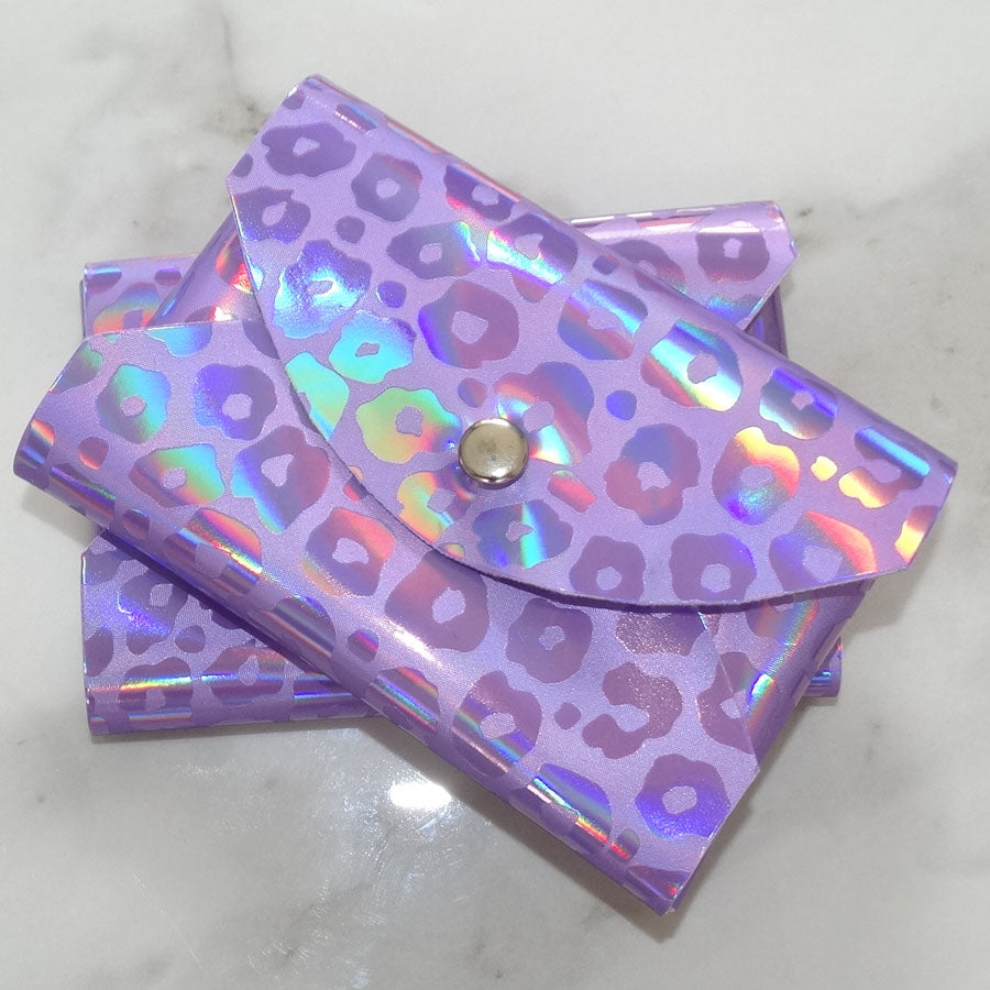 Iridescent Leopard Curved Envelope Card Holder