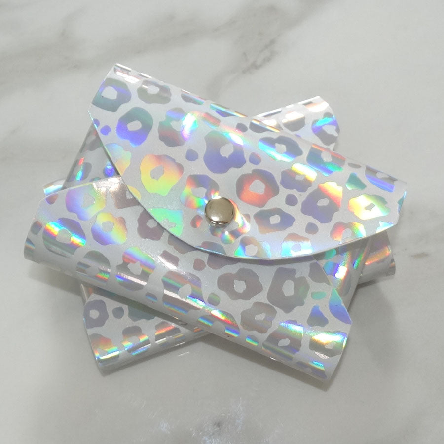 Iridescent Leopard Curved Envelope Card Holder