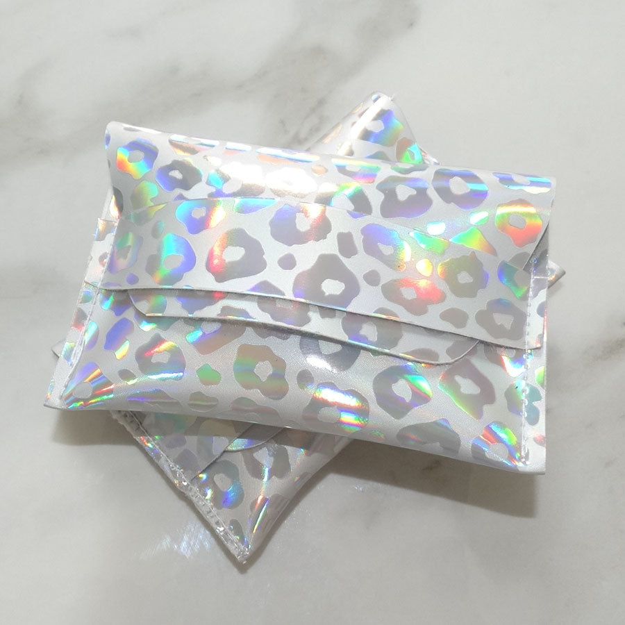 Holographic Leopard Print Strap Card Holder