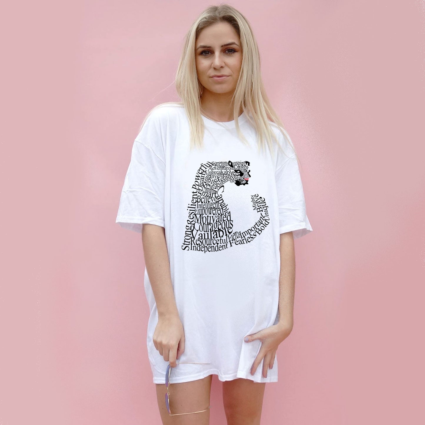 Leopard Words Print Tshirt In White