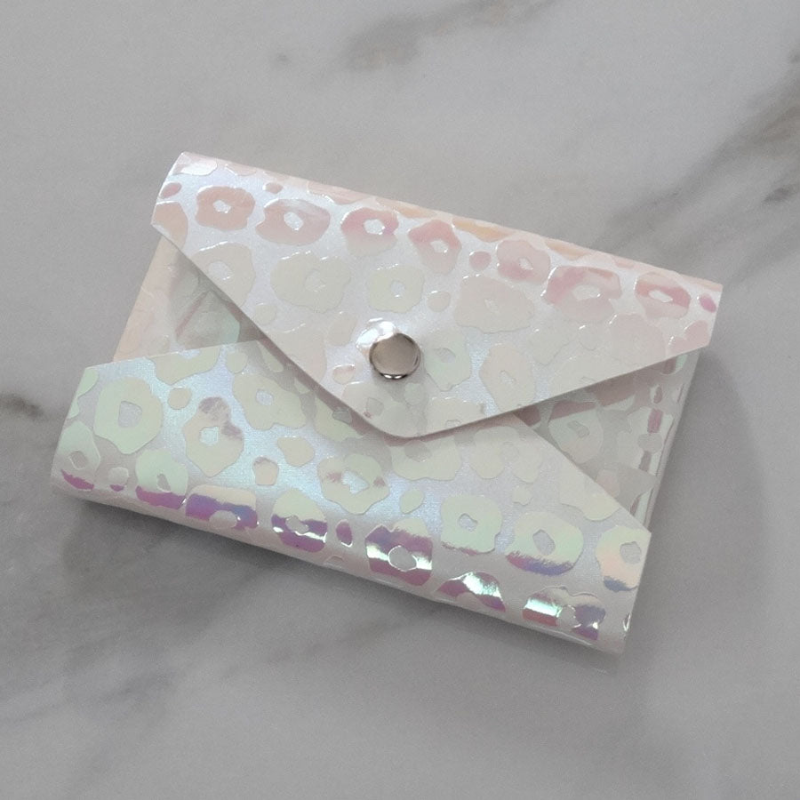 Iridescent Leopard Envelope Card Holder