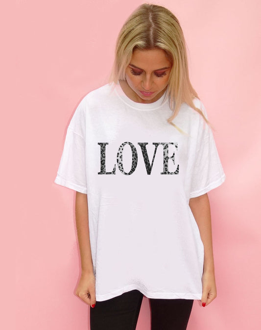 Monochrome Leopard Love Tshirt