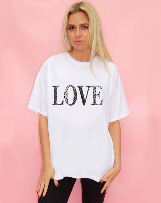 Monochrome Leopard Love Tshirt