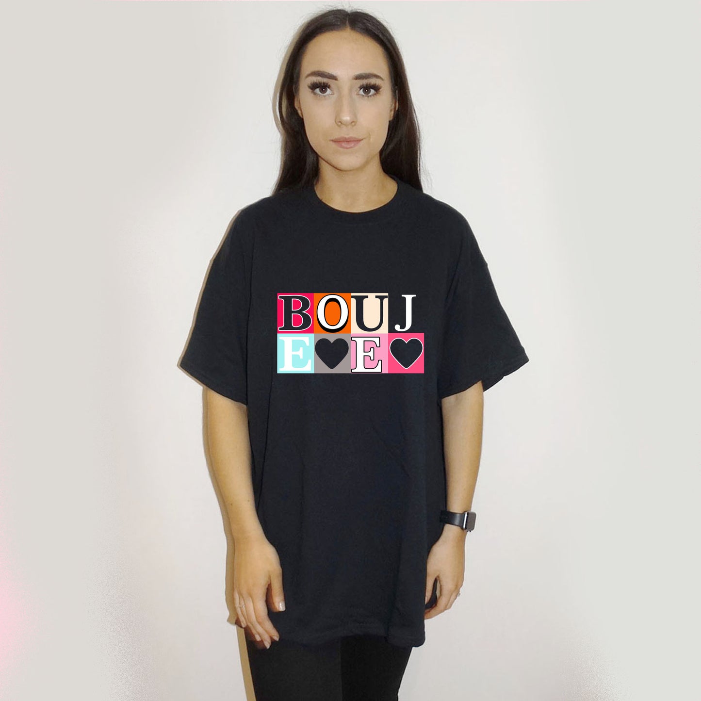 Boujee Pop Art Graphic Print Tshirt In Black