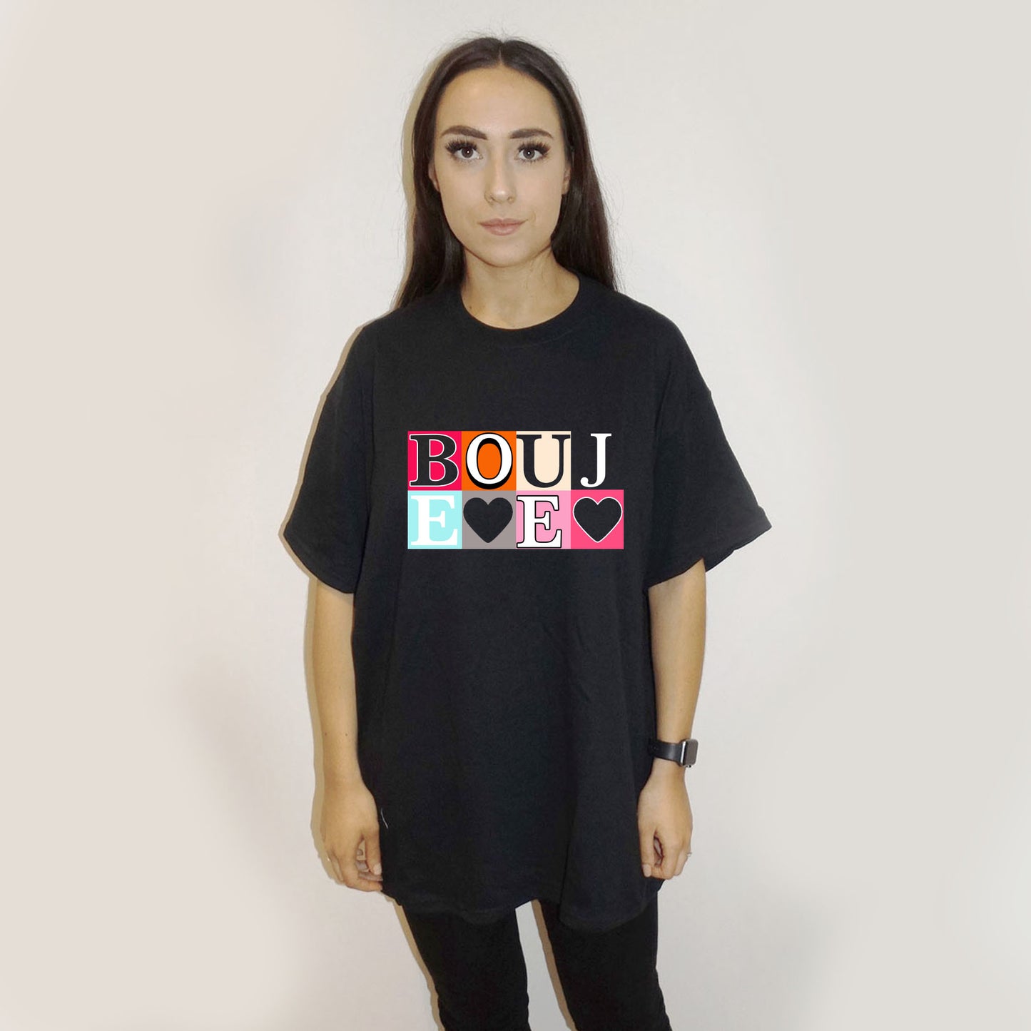 Boujee Pop Art Graphic Print Tshirt In Black