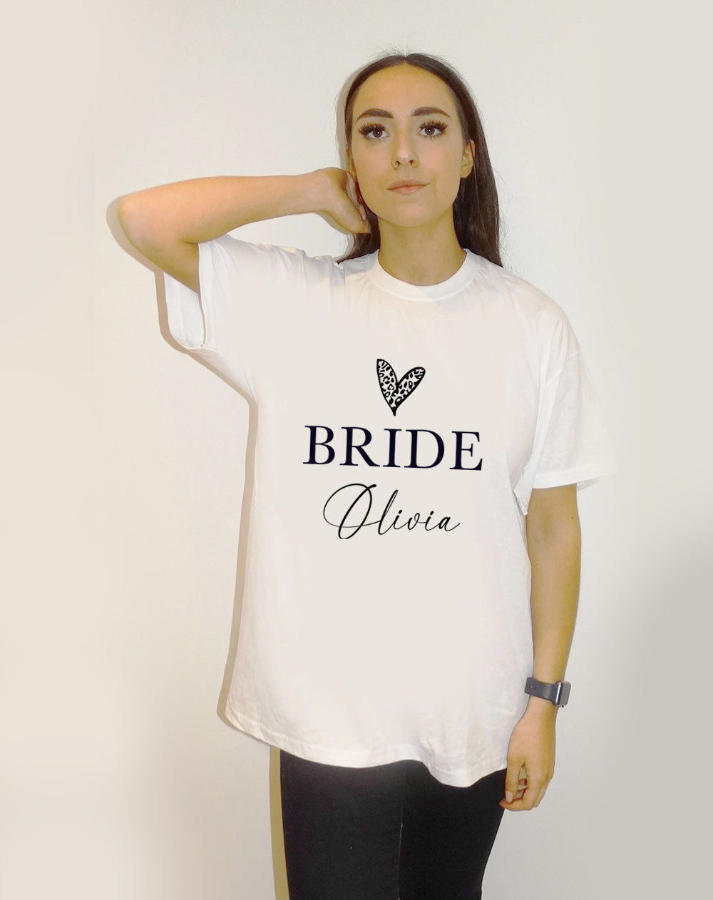 Personalised Name Bridal Slogan Tshirt n White