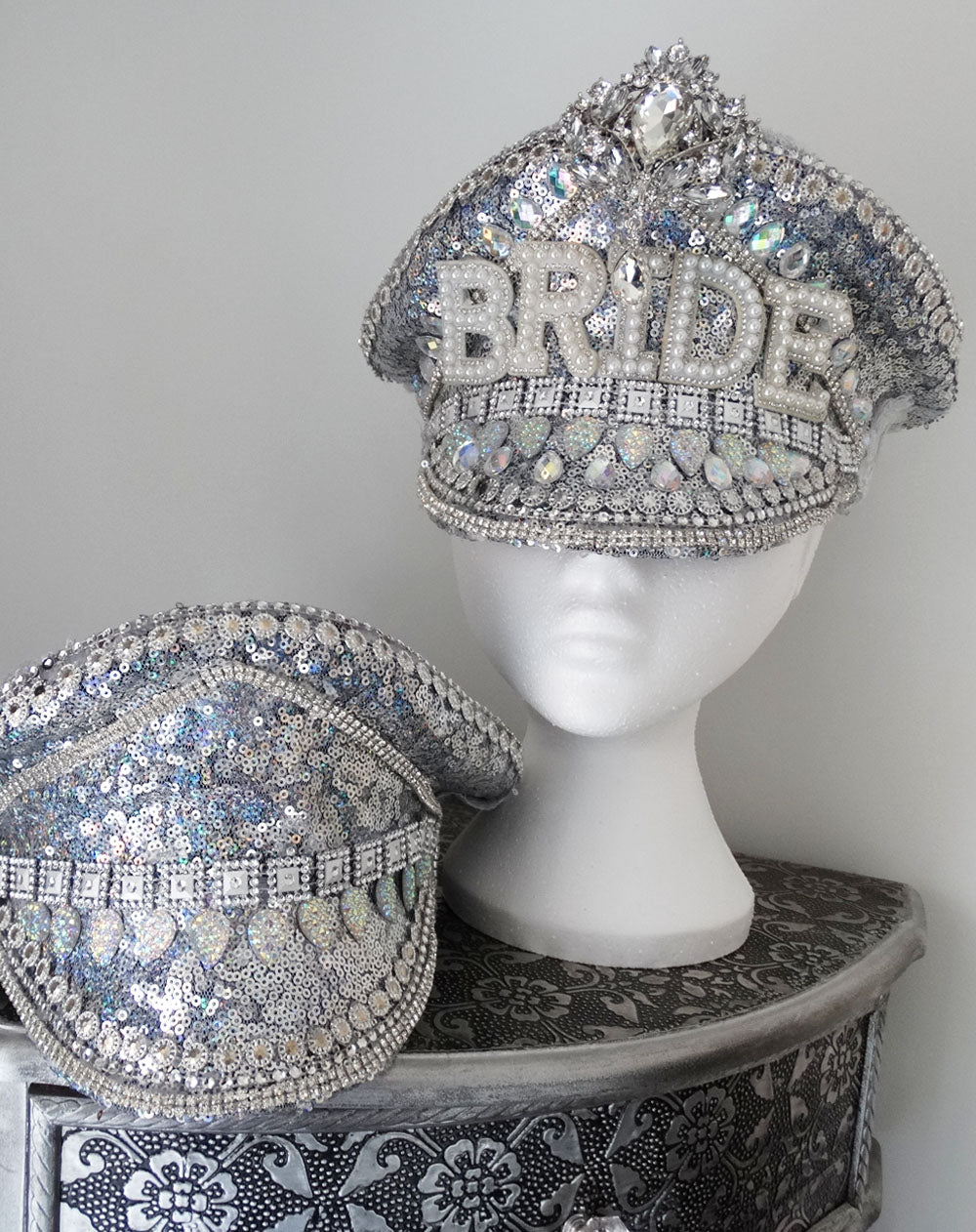 Silver Holographic Bridal Hen Festival Hat For The Bride