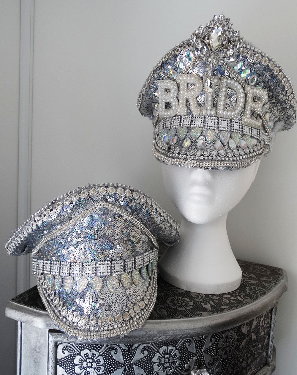 Silver Holographic Bridal Hen Festival Hat For The Bride