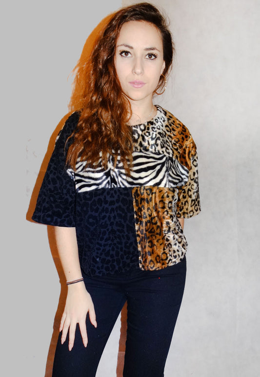 Animal Print Oversize Crop