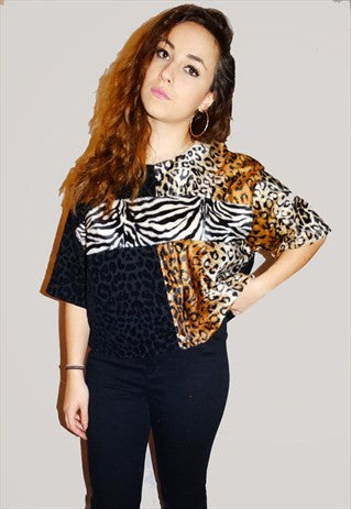 Animal Print Oversize Crop