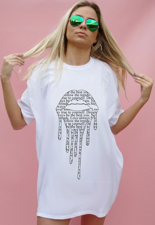 Letter Drip Lip TEE