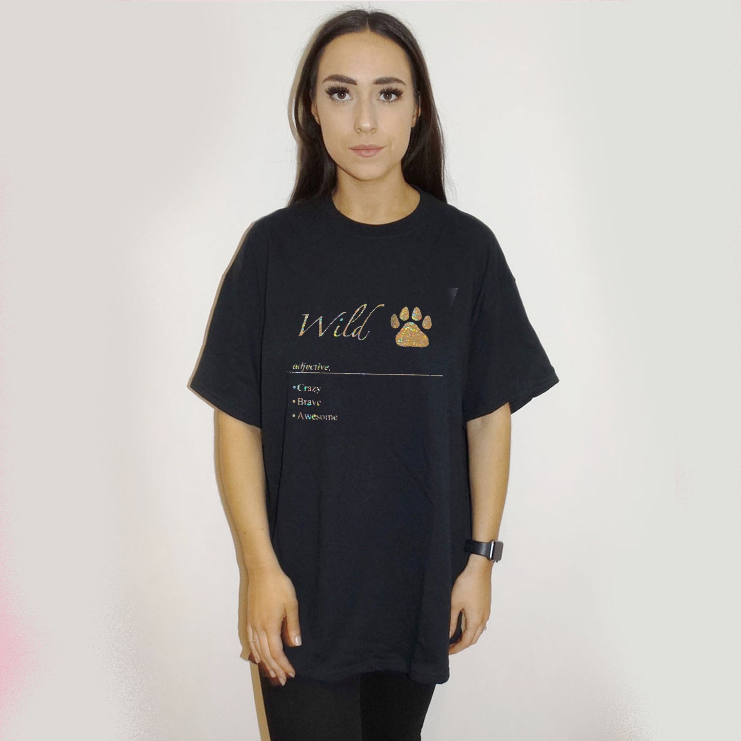 Wild Gold Definition Print Tshirt In Black