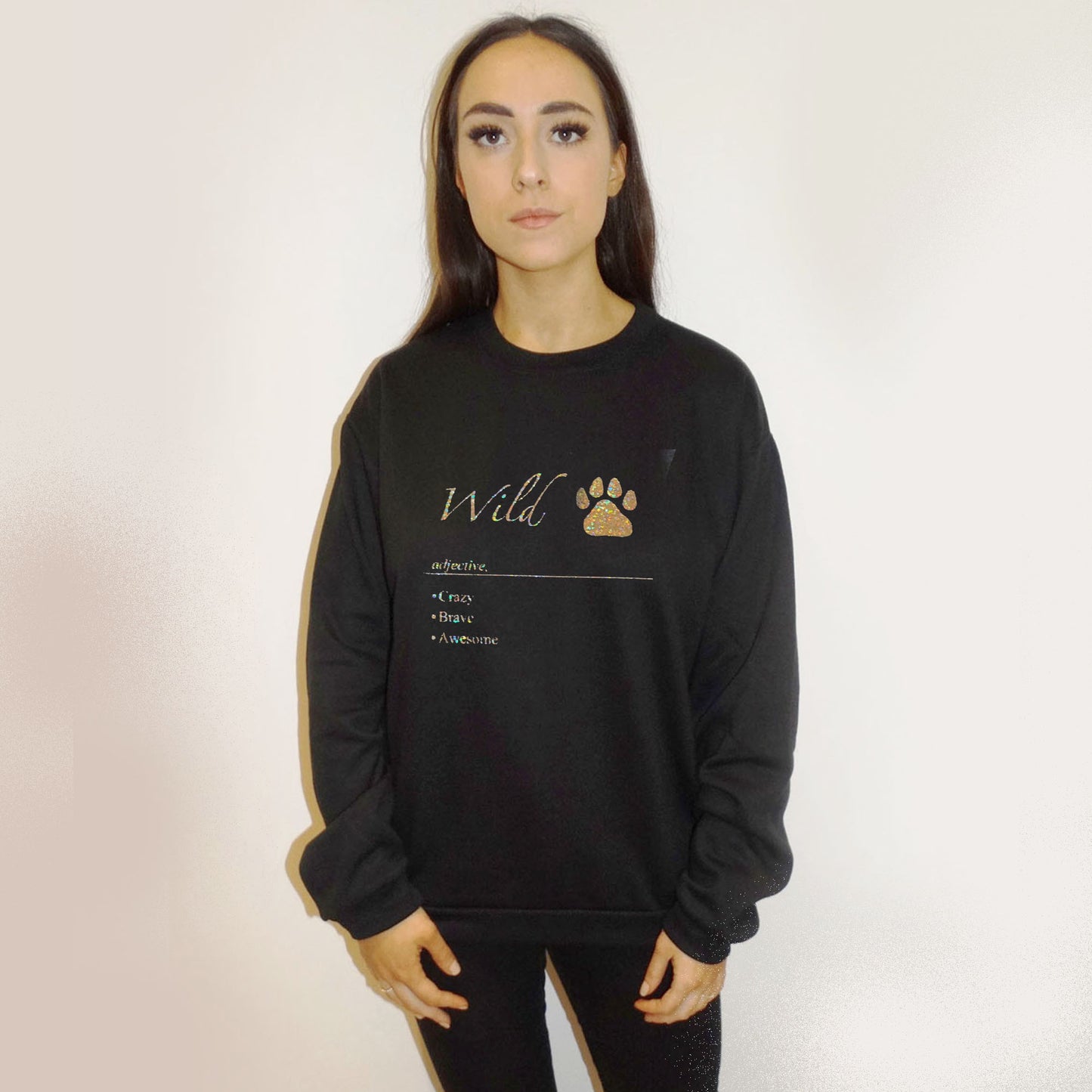 Wild Gold Definition Print Jumper In Black