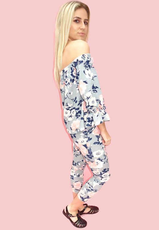 Grey Floral Print Co-ordinates