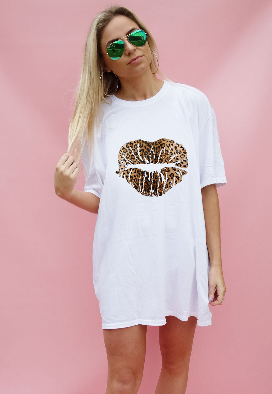 Leopard Lip Kiss Tshirt