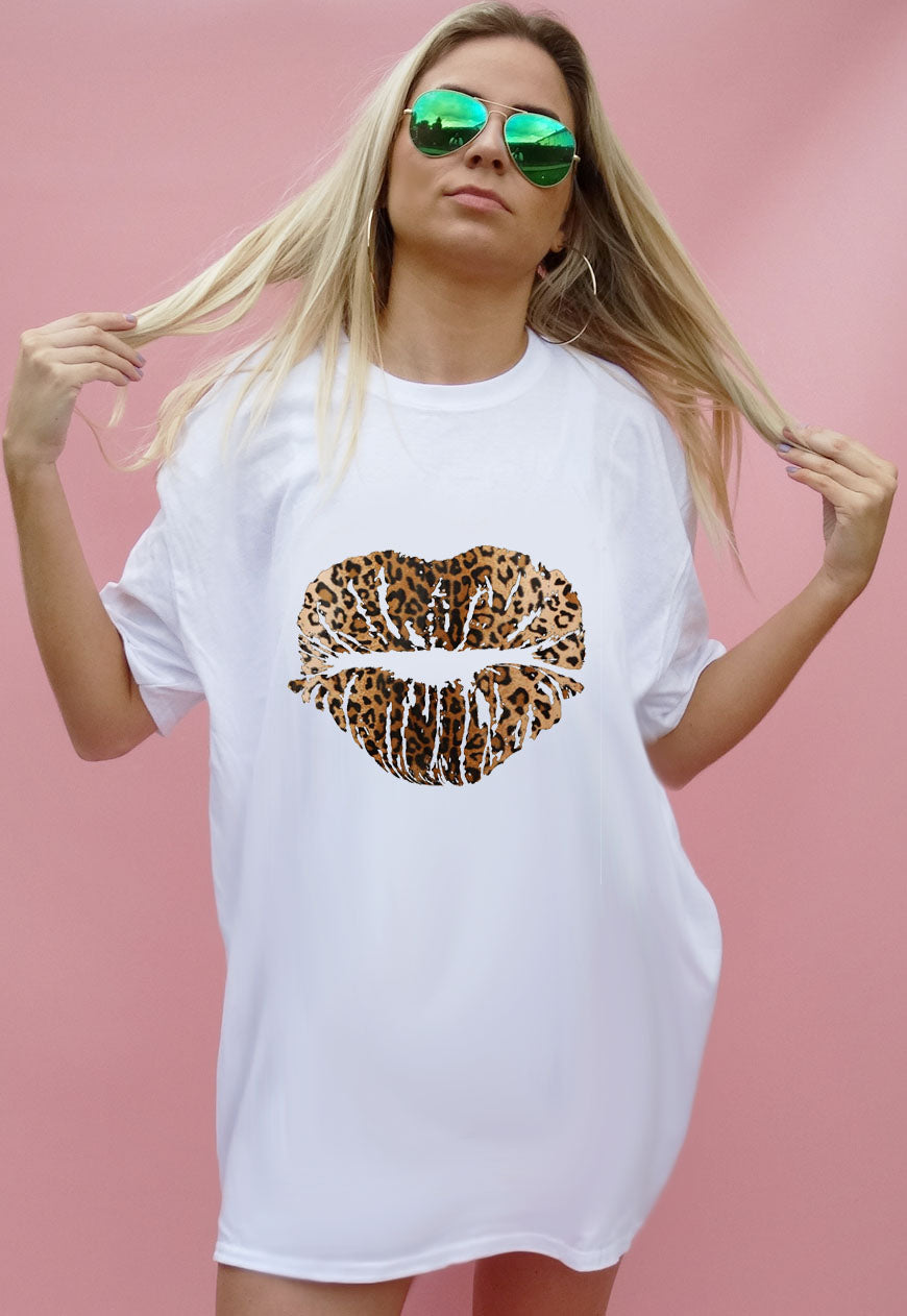 Leopard Lip Kiss Tshirt