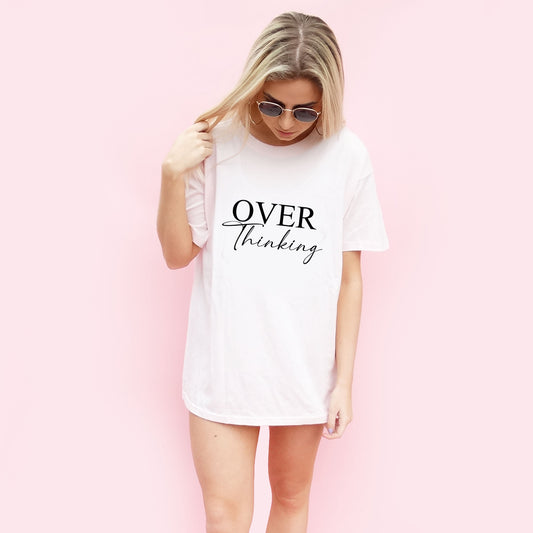 Overthinking Graphic Tee In White