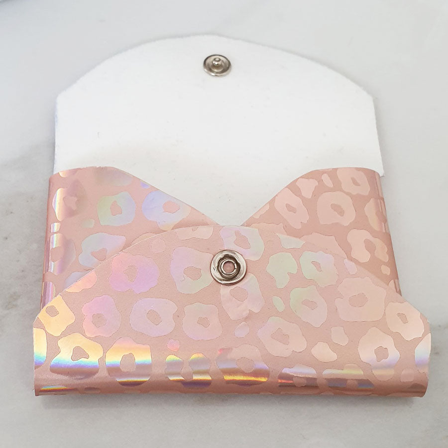 Iridescent Leopard Curved Envelope Card Holder