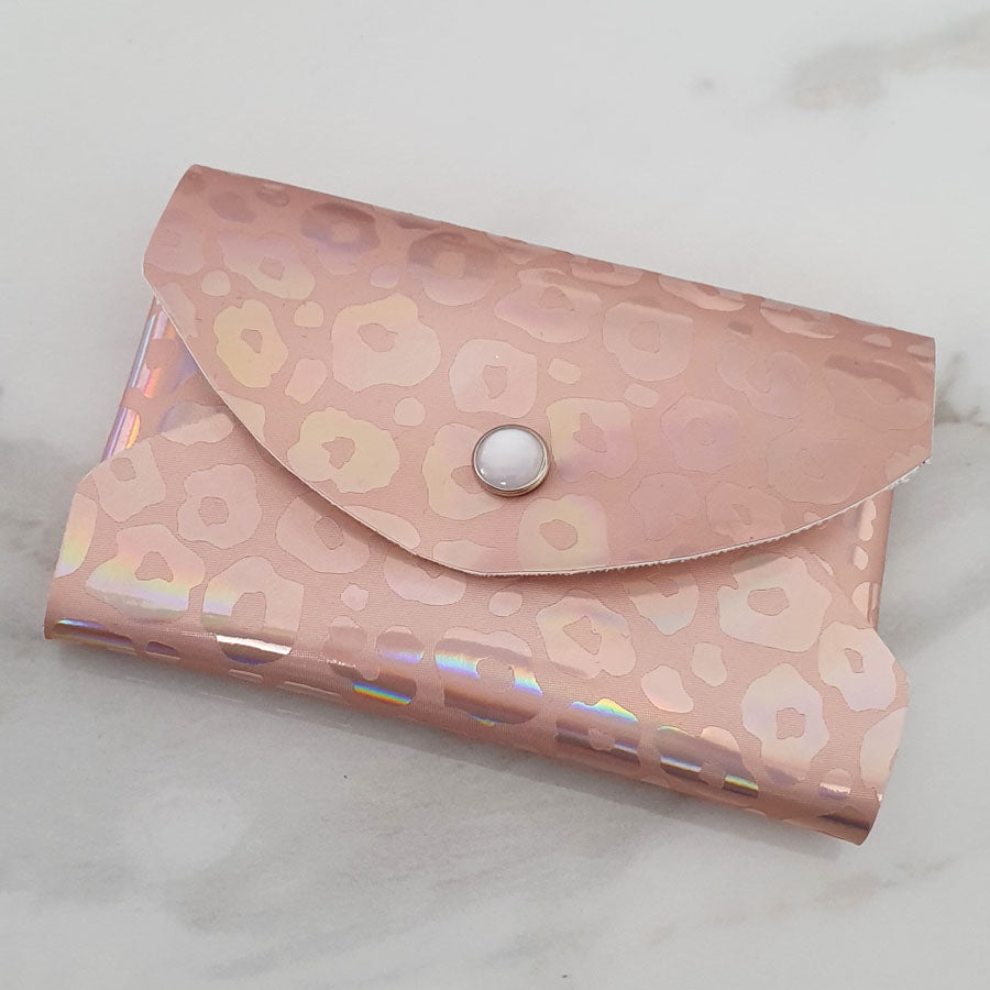 Iridescent Leopard Curved Envelope Card Holder